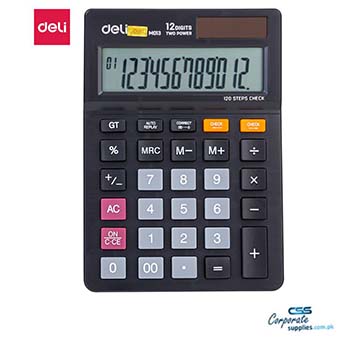 Deli Calculator Plastic 12 Digits (EM01320)